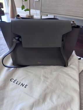 Céline Mini Belt Bag – Grey Grained Calfskin – Authentic